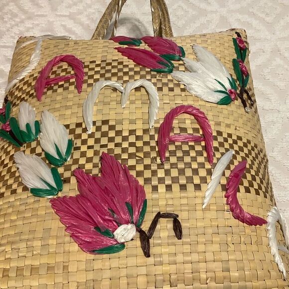 Large Zip Raffia Jamaica Bag, Vintage - Picture 13 of 14